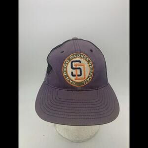 Vintage San Diego Padres Trucker Baseball Hat Blue Embroidered Adjustable MLB